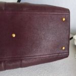 YSL Chyc Tote Burgundy Goatskin with Gold Hardware #GUUUR-1 - Image 14