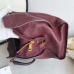 YSL Chyc Tote Burgundy Goatskin with Gold Hardware #GUUUR-1 - Image 9