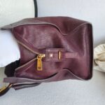 YSL Chyc Tote Burgundy Goatskin with Gold Hardware #GUUUR-1 - Image 8