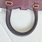 YSL Chyc Tote Burgundy Goatskin with Gold Hardware #GUUUR-1 - Image 21