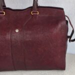 YSL Chyc Tote Burgundy Goatskin with Gold Hardware #GUUUR-1 - Image 4