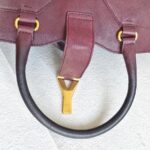 YSL Chyc Tote Burgundy Goatskin with Gold Hardware #GUUUR-1 - Image 20