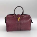 YSL Chyc Tote Burgundy Goatskin with Gold Hardware #GUUUR-1 - Image 2