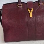 YSL Chyc Tote Burgundy Goatskin with Gold Hardware #GUUUR-1 - Image 3