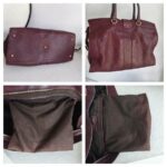 YSL Chyc Tote Burgundy Goatskin with Gold Hardware #GUUUR-1 - Image 5
