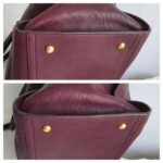 YSL Chyc Tote Burgundy Goatskin with Gold Hardware #GUUUR-1 - Image 15