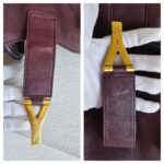 YSL Chyc Tote Burgundy Goatskin with Gold Hardware #GUUUR-1 - Image 27
