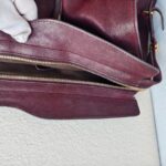 YSL Chyc Tote Burgundy Goatskin with Gold Hardware #GUUUR-1 - Image 10