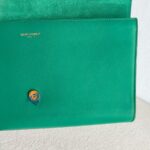 YSL Y-Ligne Clutch Green Leather with Gold Hardware #GUUUK-1 - Image 15