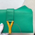 YSL Y-Ligne Clutch Green Leather with Gold Hardware #GUUUK-1 - Image 4