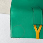 YSL Y-Ligne Clutch Green Leather with Gold Hardware #GUUUK-1 - Image 3
