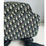 C.Dior Dior Travel Backpack Blue/Black Oblique Jacquard Canvas with Leather and Silver Hardware #GUUTY-1 - Image 14