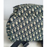 C.Dior Dior Travel Backpack Blue/Black Oblique Jacquard Canvas with Leather and Silver Hardware #GUUTY-1 - Image 13