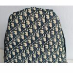 C.Dior Dior Travel Backpack Blue/Black Oblique Jacquard Canvas with Leather and Silver Hardware #GUUTY-1 - Image 11