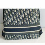 C.Dior Dior Travel Backpack Blue/Black Oblique Jacquard Canvas with Leather and Silver Hardware #GUUTY-1 - Image 12
