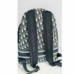 C.Dior Dior Travel Backpack Blue/Black Oblique Jacquard Canvas with Leather and Silver Hardware #GUUTY-1 - Image 6