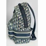 C.Dior Dior Travel Backpack Blue/Black Oblique Jacquard Canvas with Leather and Silver Hardware #GUUTY-1 - Image 8