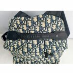 C.Dior Dior Travel Backpack Blue/Black Oblique Jacquard Canvas with Leather and Silver Hardware #GUUTY-1 - Image 10