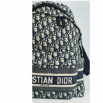 C.Dior Dior Travel Backpack Blue/Black Oblique Jacquard Canvas with Leather and Silver Hardware #GUUTY-1 - Image 5
