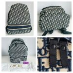 C.Dior Dior Travel Backpack Blue/Black Oblique Jacquard Canvas with Leather and Silver Hardware #GUUTY-1 - Image 2