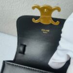Celine Mini Triomphe Black Shiny Calf Leather with Gold Hardware #GUUYK-1 - Image 10