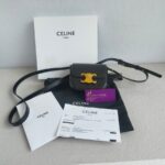 Celine Mini Triomphe Black Shiny Calf Leather with Gold Hardware #GUUYK-1 - Image 2