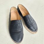 Chanel Espadrilles Size 36C Black Lambskin #GUUKR-1