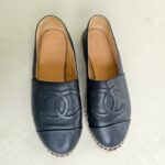 Chanel Espadrilles Size 36C Black Lambskin #GUUKR-1 - Image 2