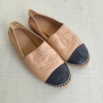 Chanel Espadrilles Size 39C BeigeBlack Lambskin #GUUSU-1
