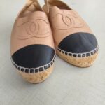 Chanel Espadrilles Size 39C Beige/Black Lambskin #GUUSU-1 - Image 3