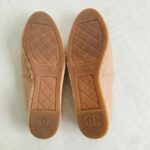 Chanel Espadrilles Size 39C Beige/Black Lambskin #GUUSU-1 - Image 8