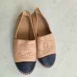 Chanel Espadrilles Size 39C Beige/Black Lambskin #GUUSU-1 - Image 2