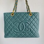 Chanel GST Blue Grained Calfskin with Gold Hardware #GUURS-1 - Image 3