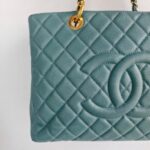 Chanel GST Blue Grained Calfskin with Gold Hardware #GUURS-1 - Image 4