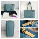 Chanel GST Blue Grained Calfskin with Gold Hardware #GUURS-1 - Image 2