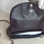 Chanel Halfmoon Flap Bag WOC Wallet On Chain Purple Grained Calfskin with Silver Hardware #RRUU-3 - Image 16