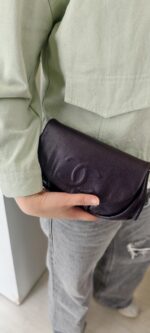 Chanel Halfmoon Flap Bag WOC Wallet On Chain Purple Grained Calfskin with Silver Hardware #RRUU-3 - Image 29