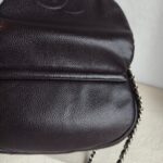 Chanel Halfmoon Flap Bag WOC Wallet On Chain Purple Grained Calfskin with Silver Hardware #RRUU-3 - Image 7