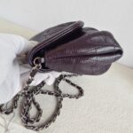 Chanel Halfmoon Flap Bag WOC Wallet On Chain Purple Grained Calfskin with Silver Hardware #RRUU-3 - Image 9