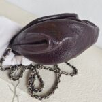 Chanel Halfmoon Flap Bag WOC Wallet On Chain Purple Grained Calfskin with Silver Hardware #RRUU-3 - Image 14