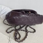 Chanel Halfmoon Flap Bag WOC Wallet On Chain Purple Grained Calfskin with Silver Hardware #RRUU-3 - Image 11