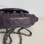 Chanel Halfmoon Flap Bag WOC Wallet On Chain Purple Grained Calfskin with Silver Hardware #RRUU-3 - Image 12