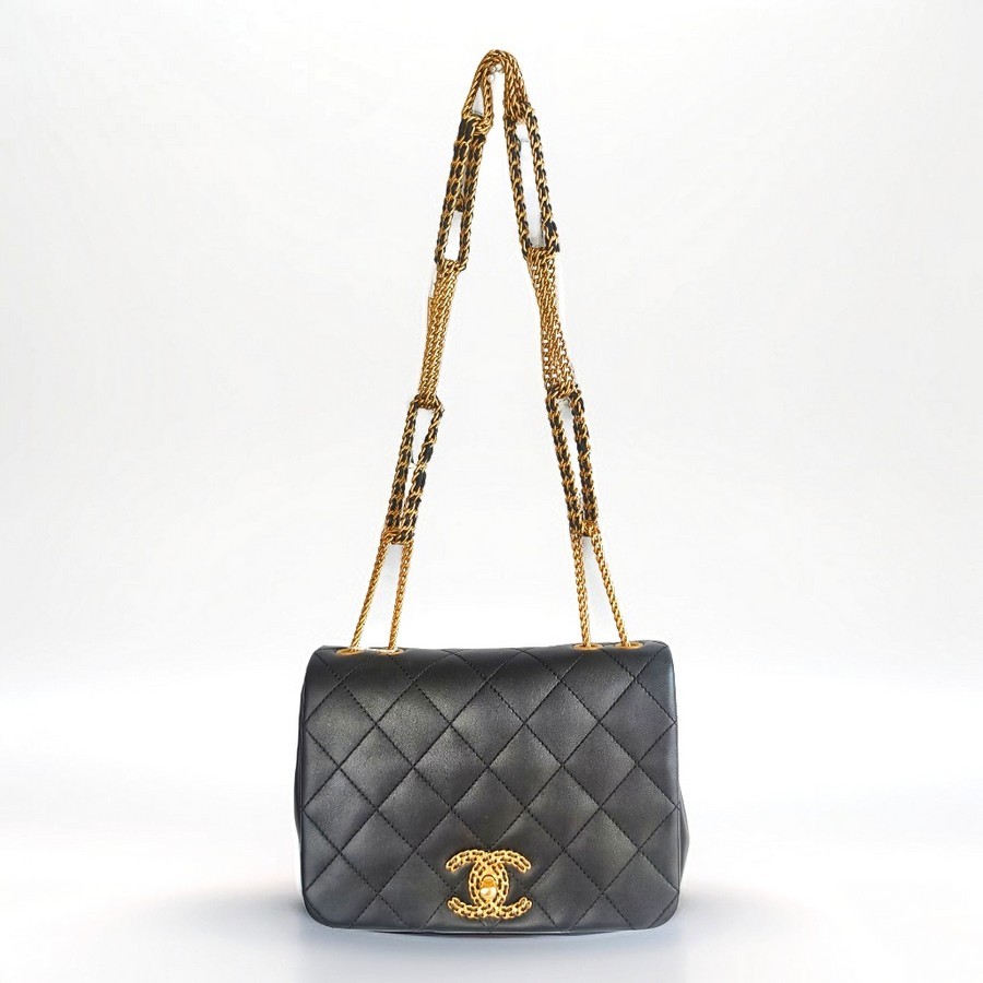Chanel On And On Chain Flap Black Lambskin with Gold Hardware #GUUYR-2