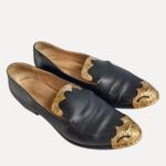 Chanel Paris-Dallas Loafers Black Leather with Gold Hardware Size 40C #GUUTR-1