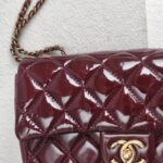 Chanel Paris-Salzburg CC Eyelet Red Patent Leather/Goatskin with Antique Gold Hardware #GUUYR-4 - Image 3