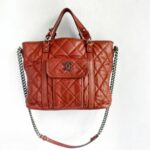 Chanel Riviera 2way-Bag Brick Brown Grained Calfskin with Ruthenium Hardware #GUUTU-1