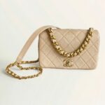 Chanel Therapy Flap Bag Peach Pink Grained Calf Leather with Gold Hardware #GUUSK-1