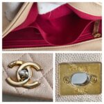Chanel Therapy Flap Bag Peach Pink Grained Calf Leather with Gold Hardware #GUUSK-1 - Image 25