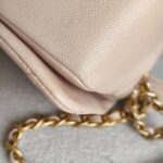 Chanel Therapy Flap Bag Peach Pink Grained Calf Leather with Gold Hardware #GUUSK-1 - Image 12