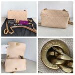 Chanel Therapy Flap Bag Peach Pink Grained Calf Leather with Gold Hardware #GUUSK-1 - Image 3